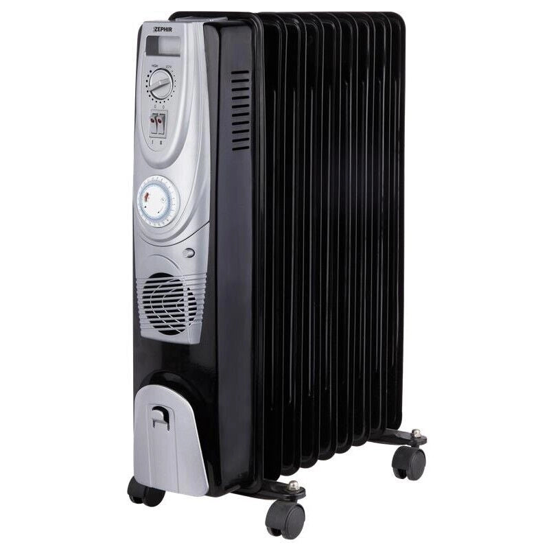 ZEPHIR RADIATORE AD OLIO TERMOSIFONE ELETTRICO 9 ELEMENTI 2400 WATT NERO
