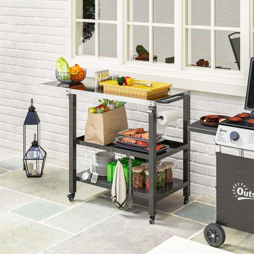 Carro da Giardino con Piano ¨C Minimal ¨C 116x50x86 cm Nero