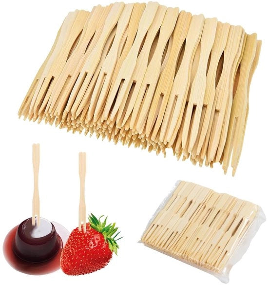 200 Stuks Vorken in Legno per Patatine e Snack