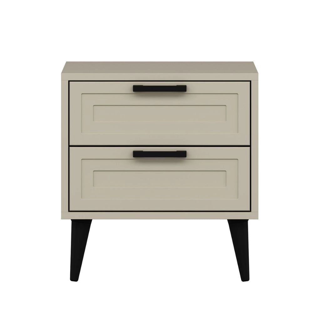 Comodino Prime 2 cassetti colore cashmere 50x45x52H – Eleganza e funzionalità