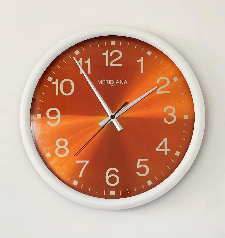 Orologio da Parete in Abs Milleluci Bianco e Arancio 31 cm