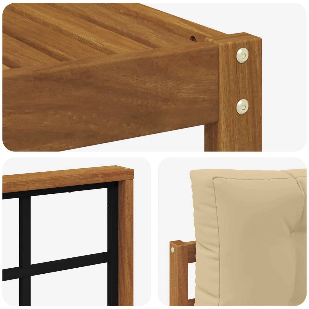 Set di divani da esterno con cuscino 8 pcs Naturale e Beige 3368011