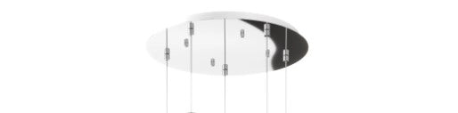 SOSPENSIONE CROMO 5 LUCI TONDA VETRI BLU 1181CR-S5 T-BL