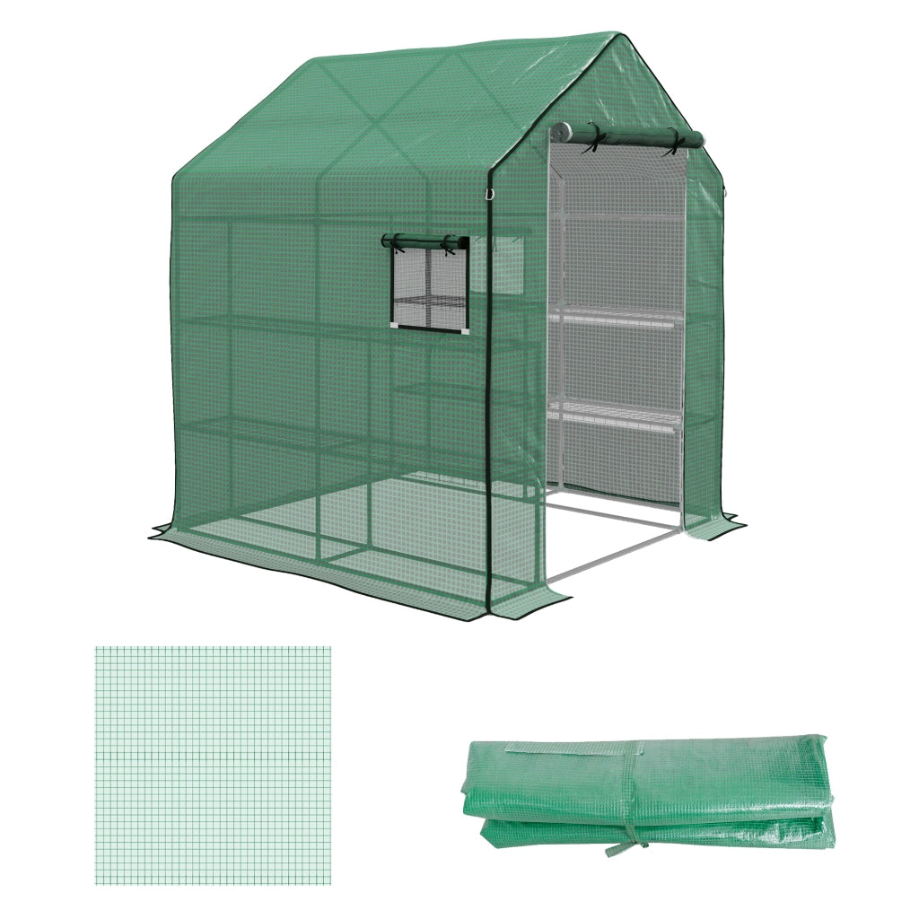 Serra da Giardino con Finestre e Porta ¨C Minimal ¨C Verde 140x143x190cm