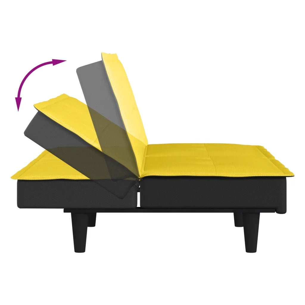 Divano Letto Giallo Chiaro in Tessuto 351917