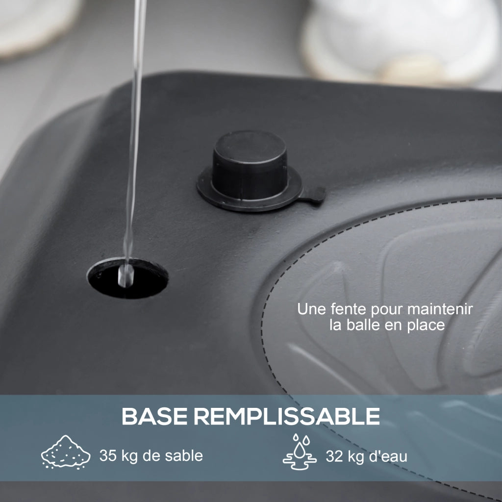 Canestro da Basket Regolabile Esterno con Ruote ¨C Minimal ¨C Nero