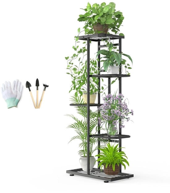 Stand per fiori stabile - carico elevato - nero - con gambe regolabili