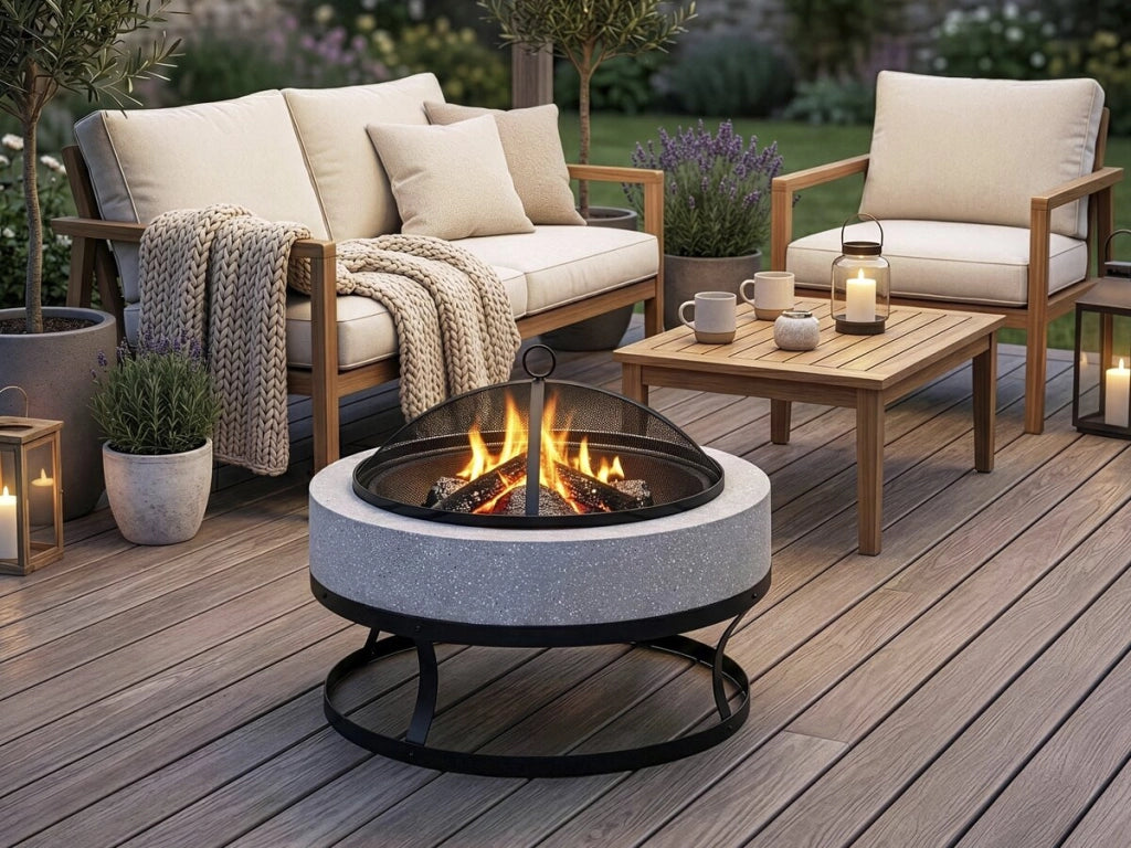 Braciere in pietra "Torro" - 70 x 70 x 49 cm - Bianco