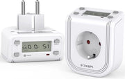 Timer digitale con conto alla rovescia e modalità luce - contatore programmabile per presa di corrente - timer elettronico (2 pezzi)