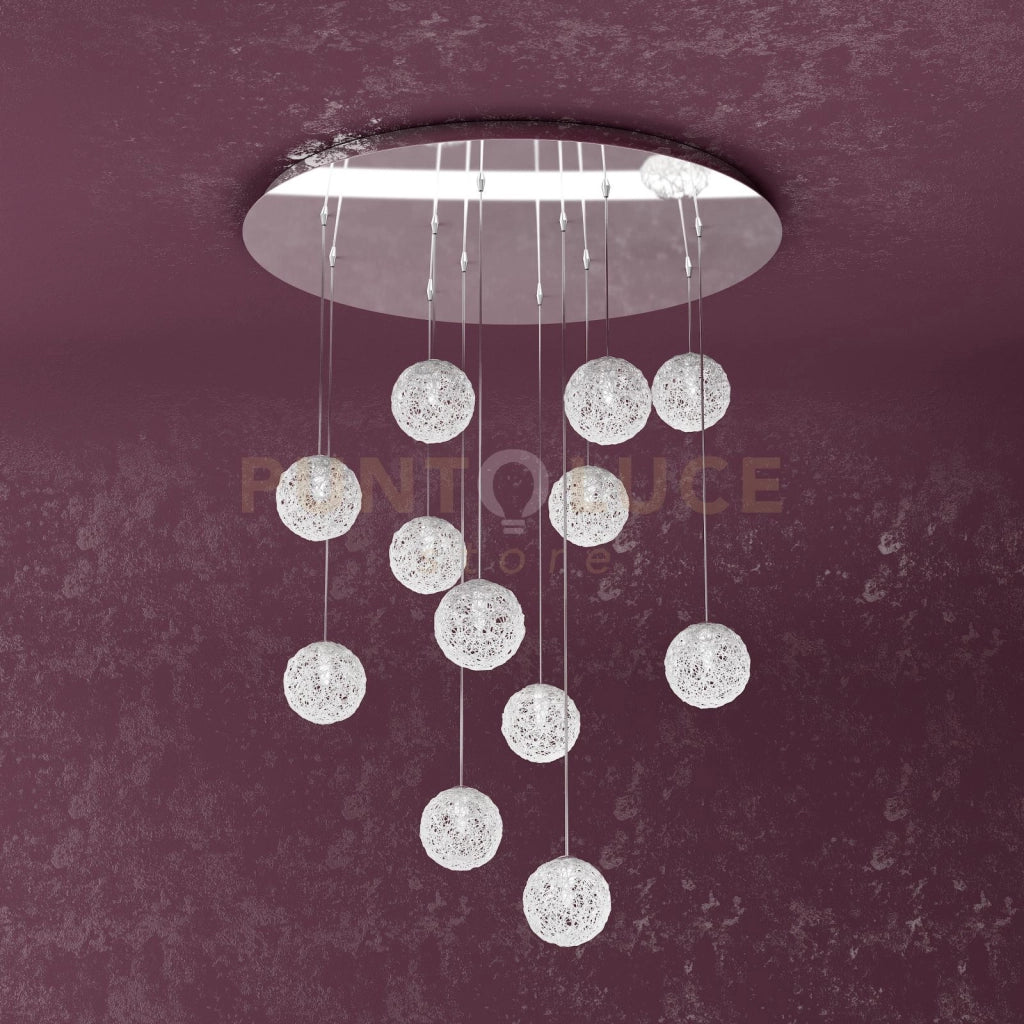 WILLOW SOSPENSIONE 12 LUCI DECORO GOMITOLO 1098-S12-GO