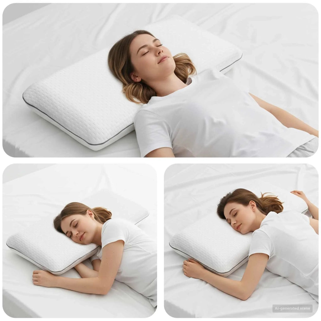 Cuscino da Letto Tinta unita Bianco 70 x 40 x 14 cm Schiuma Gel 42020236