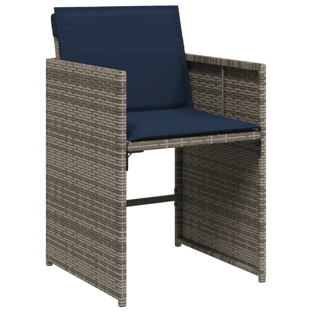 Set da pranzo da giardino da 9 pz con Cuscini in Polyrattan Grigio 3278052