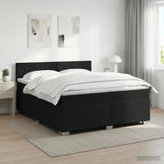 Letto box spring con materasso Nero 200 x 200 cm Tessuto 3450567