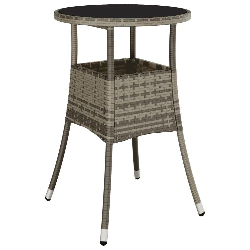 Set da Pranzo da Giardino 3pz con Cuscini in Polyrattan e Vetro 3278723