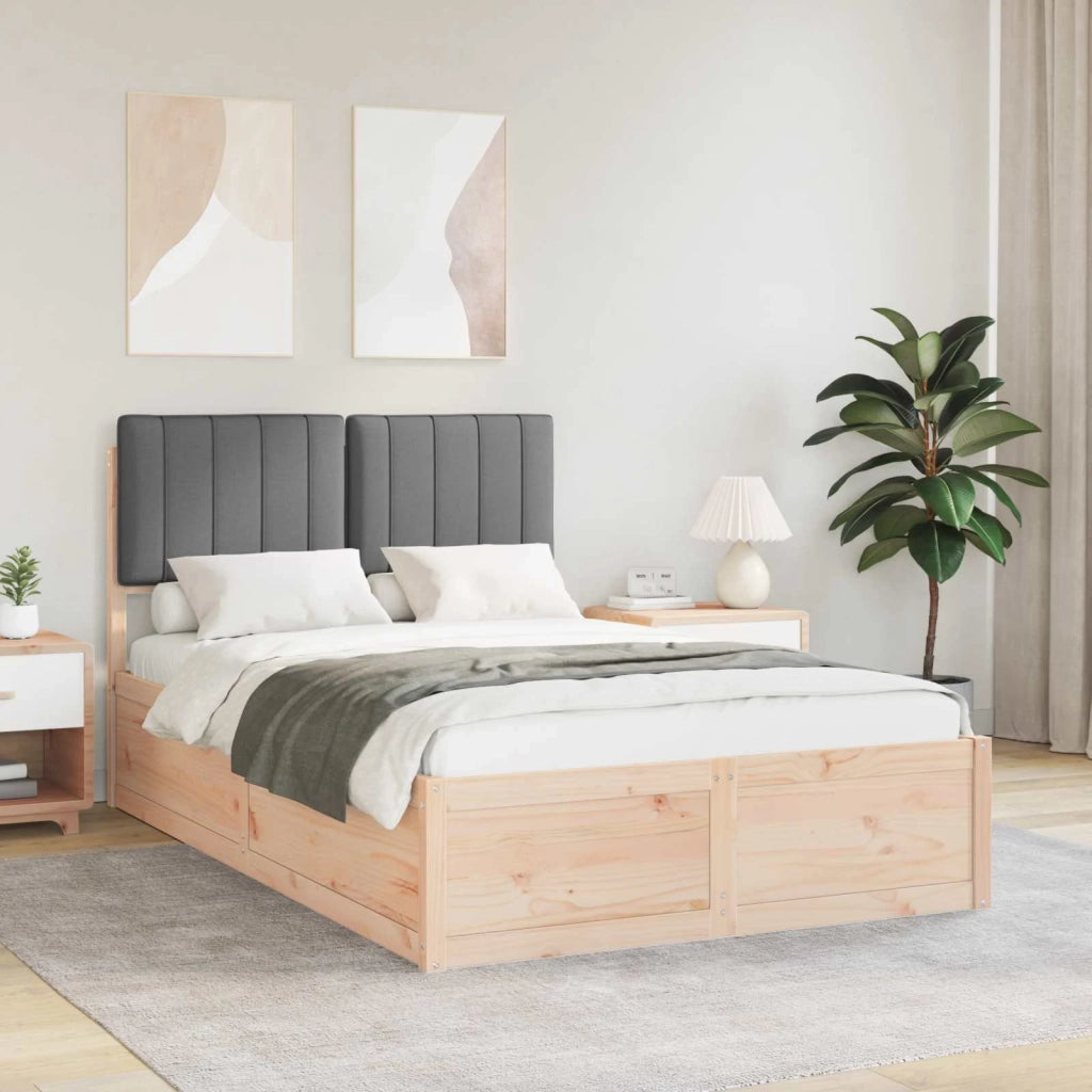 Letto con Testiera Rivestita Grigio scuro 120 x 190 cm 3405553
