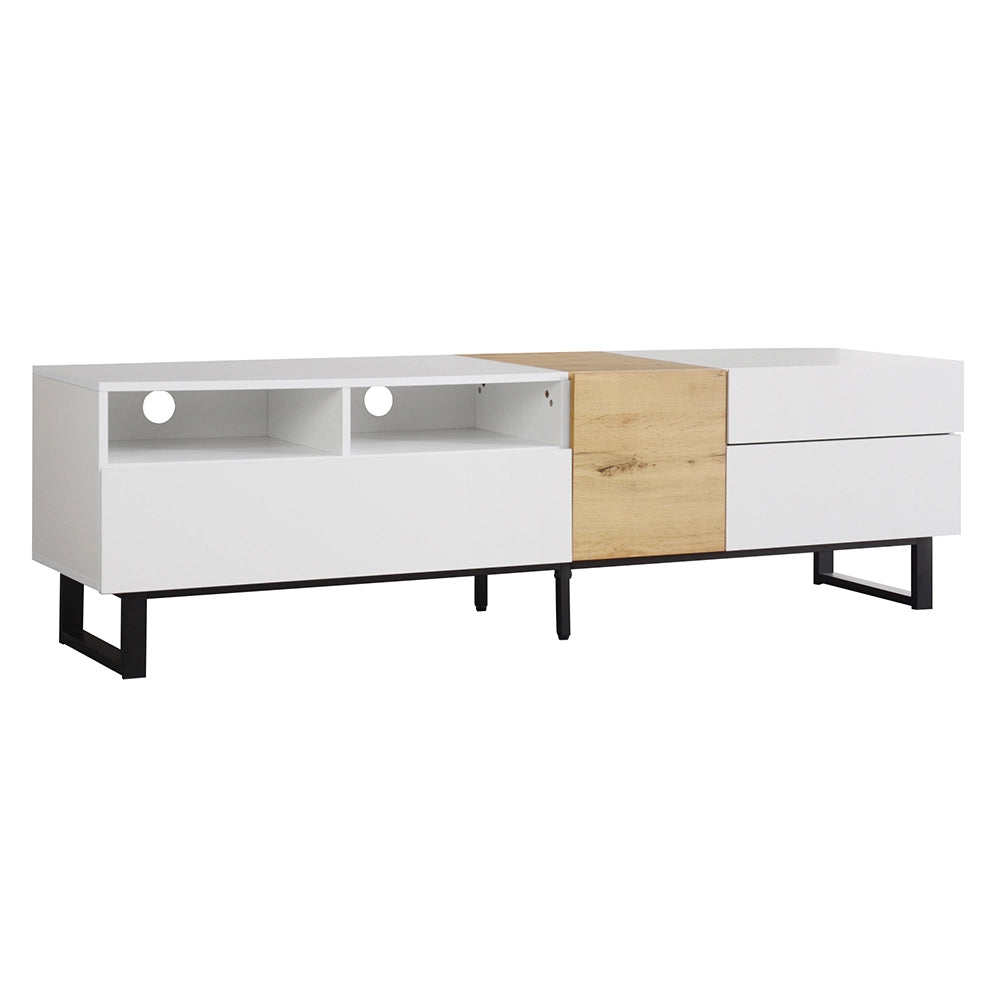 Mobile TV minimal - Xylo - 180x50x38cm legno/bianco