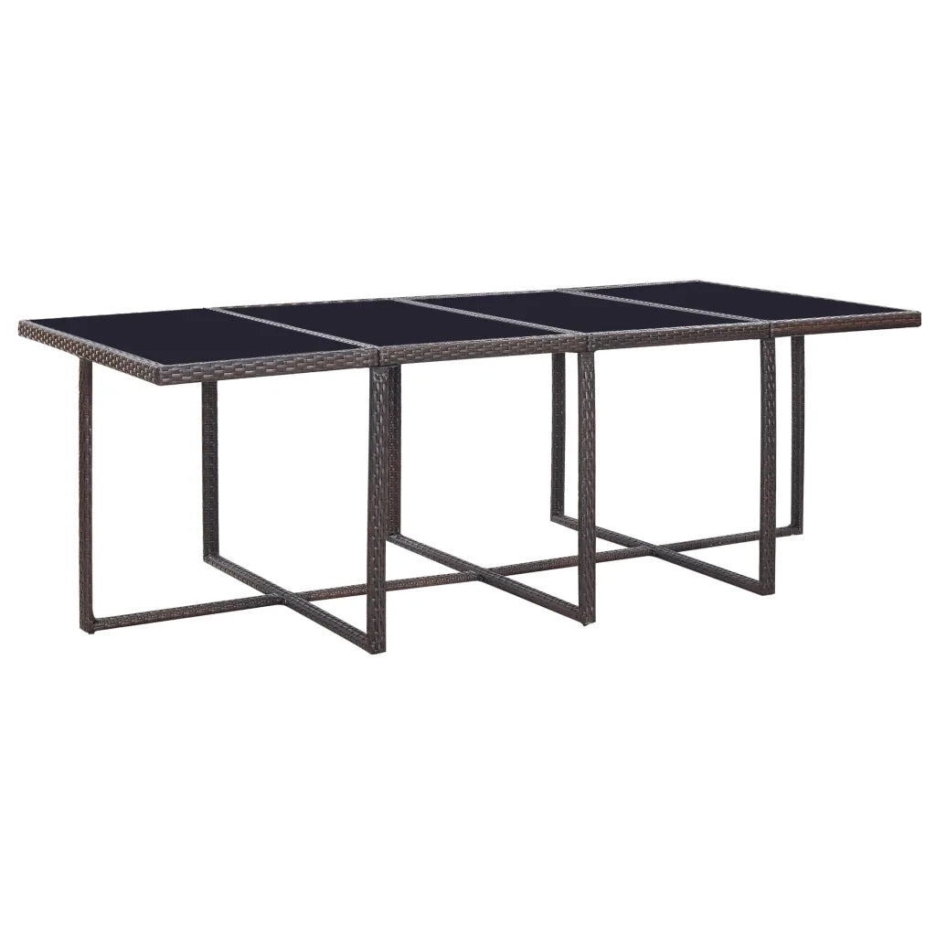 Set da Pranzo da Giardino 13 pz con Cuscini Polyrattan Marrone 42528