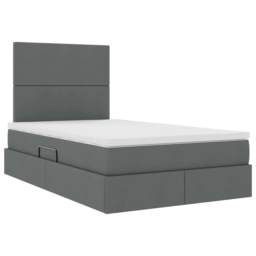 Letto con contenitore e materasso Grigio scuro 120 x 200 cm