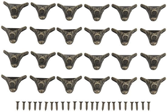 Piedini decorativi per mobili 24 pezzi - Zinklegering - Piedini con gambe decorative - Protezione angolare - Stile vintage - Stile retro - Piedini con basi
