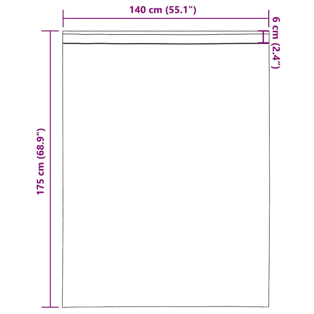Tende in Voile con Tasche per Aste 2 pz Viola