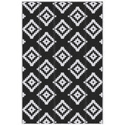 Tappeto Esterno Reversibile per Balcone e Terrazza ¨C Minimal ¨C Nero e Bianco 274x182 cm