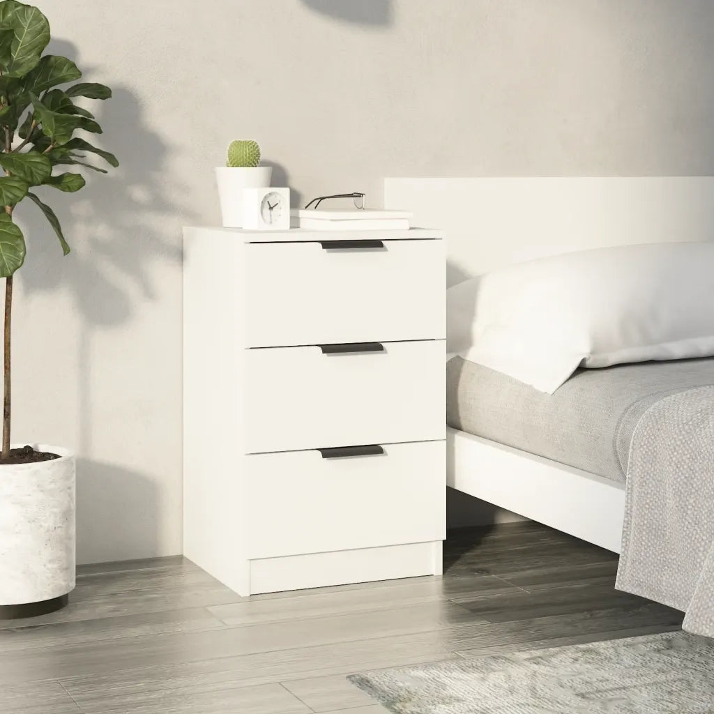 Comodino | Armadio da Notte | Mobiletto da notte Bianco 40x36x65 cm