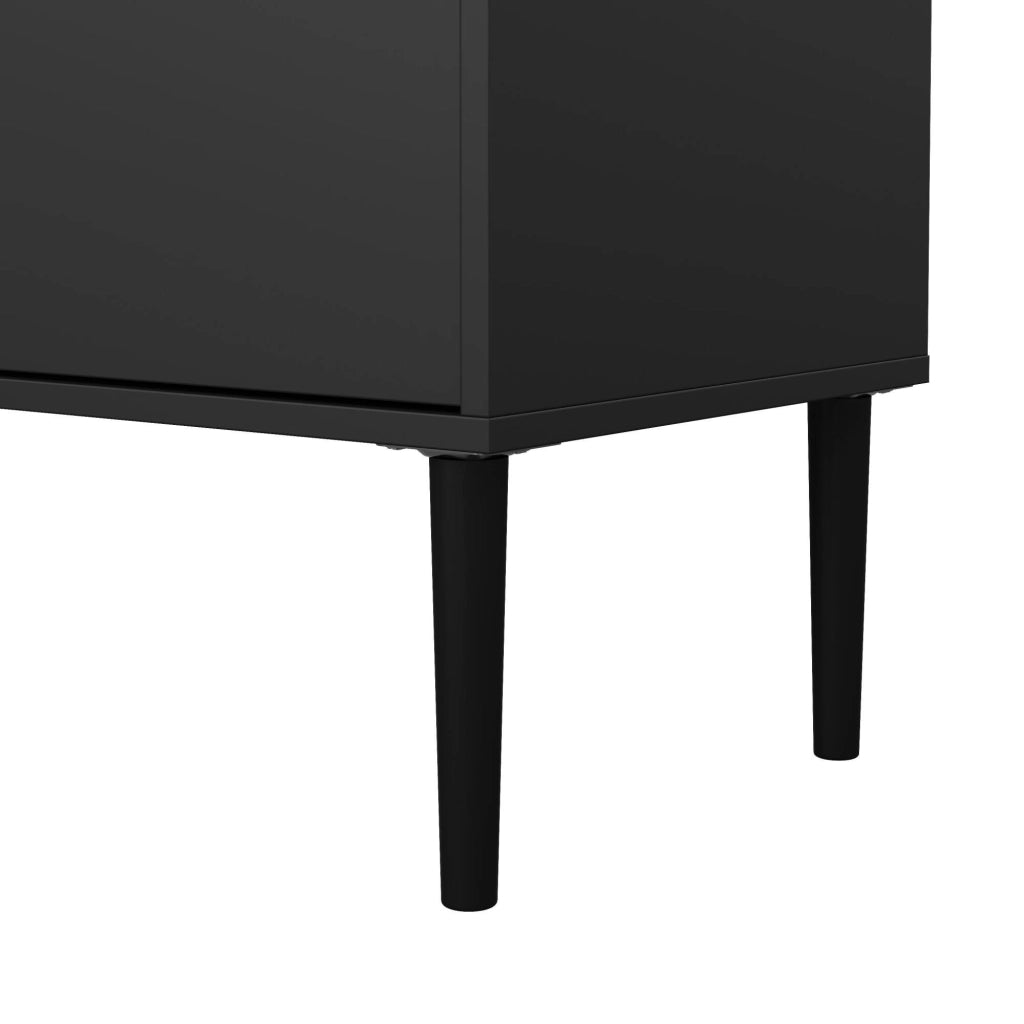 Mobile porta TV Anselme, Credenza da soggiorno, Armadio basso per TV, Base parete attrezzata, 177x40 h57 cm, Nero