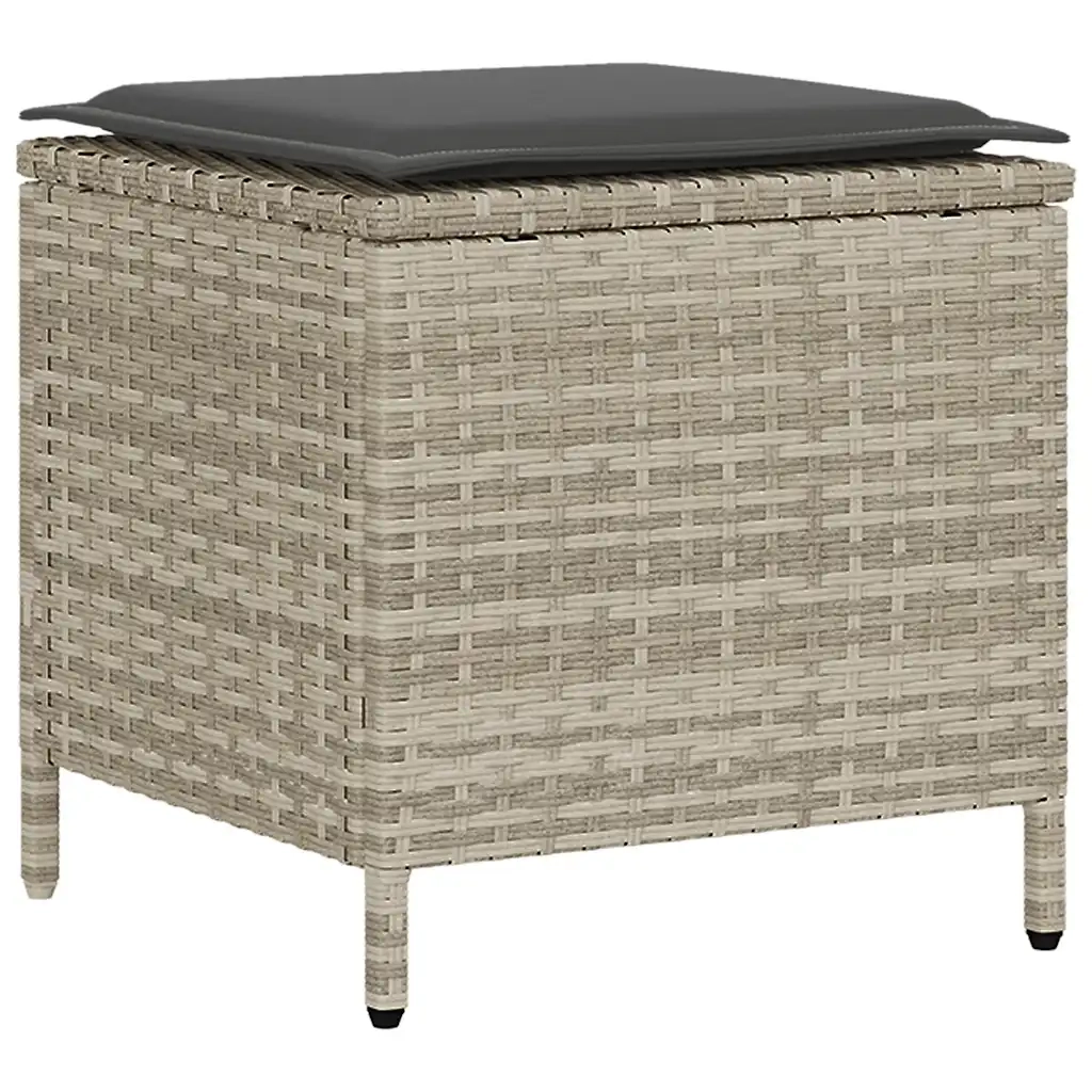 Set Divano da Giardino 6pz con Cuscini Grigio Chiaro Polyrattan 3324582