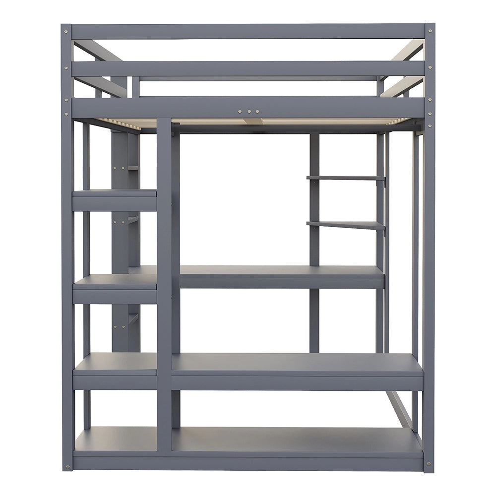 Letto a castello - Xylo - 140x200 cm scrivania grigio