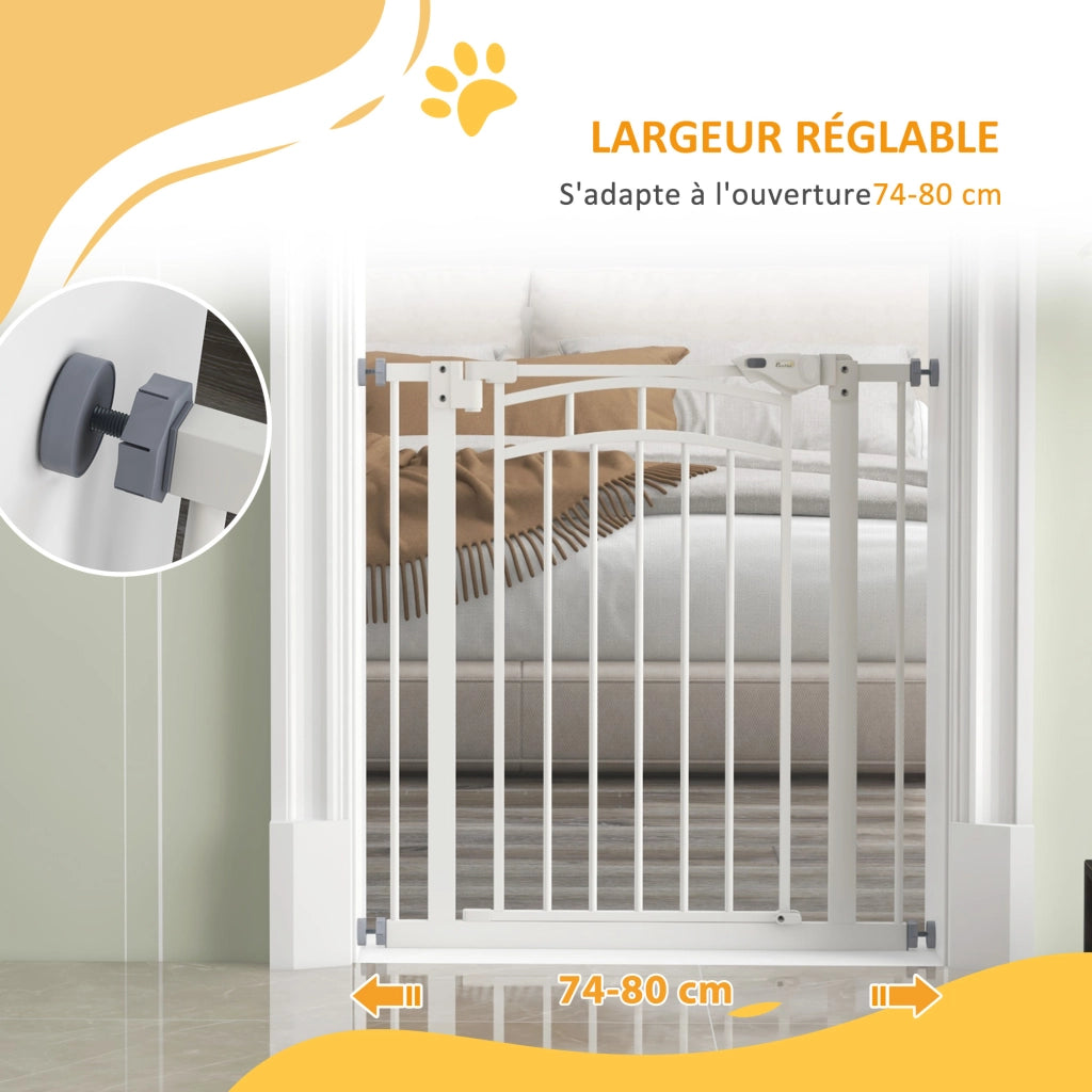 Barriera di sicurezza per bambini e cani ¨C Minimal ¨C 74-80x76 cm bianco