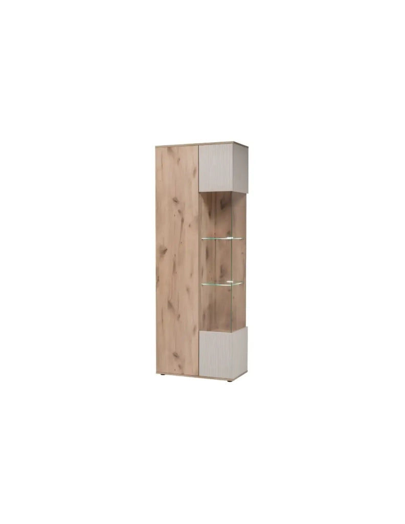 Vetrina ERINA – 2 porte – Rovere chiaro e beige