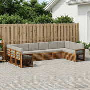 Set di divani da esterno 7 pz Naturale e Grigio Chiaro 3384892