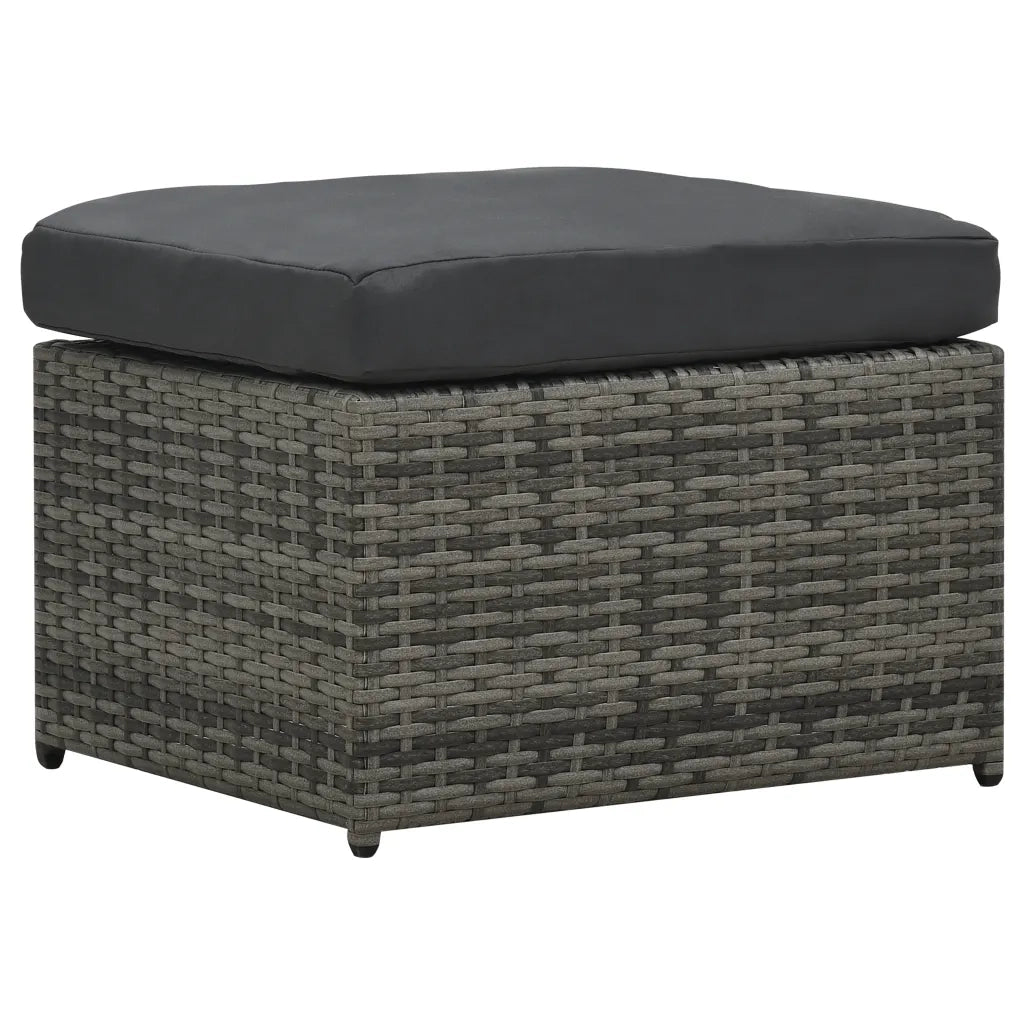 Set Divani da Giardino 4 pz con Cuscini in Polyrattan Antracite 48196