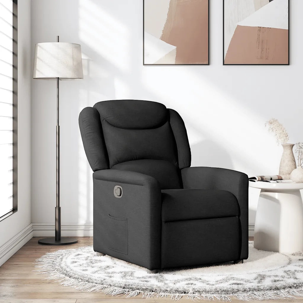 Poltrona Reclinabile in Tessuto Nero 4015598