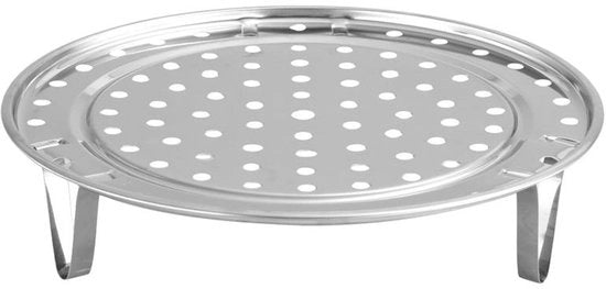 Stomazzo 24cm - Acciaio Inossidabile - Piede Regolabile - Progettazione a Maglia - Duraturo - Circolazione di Vapore Efficiente - Vapore Regolabile