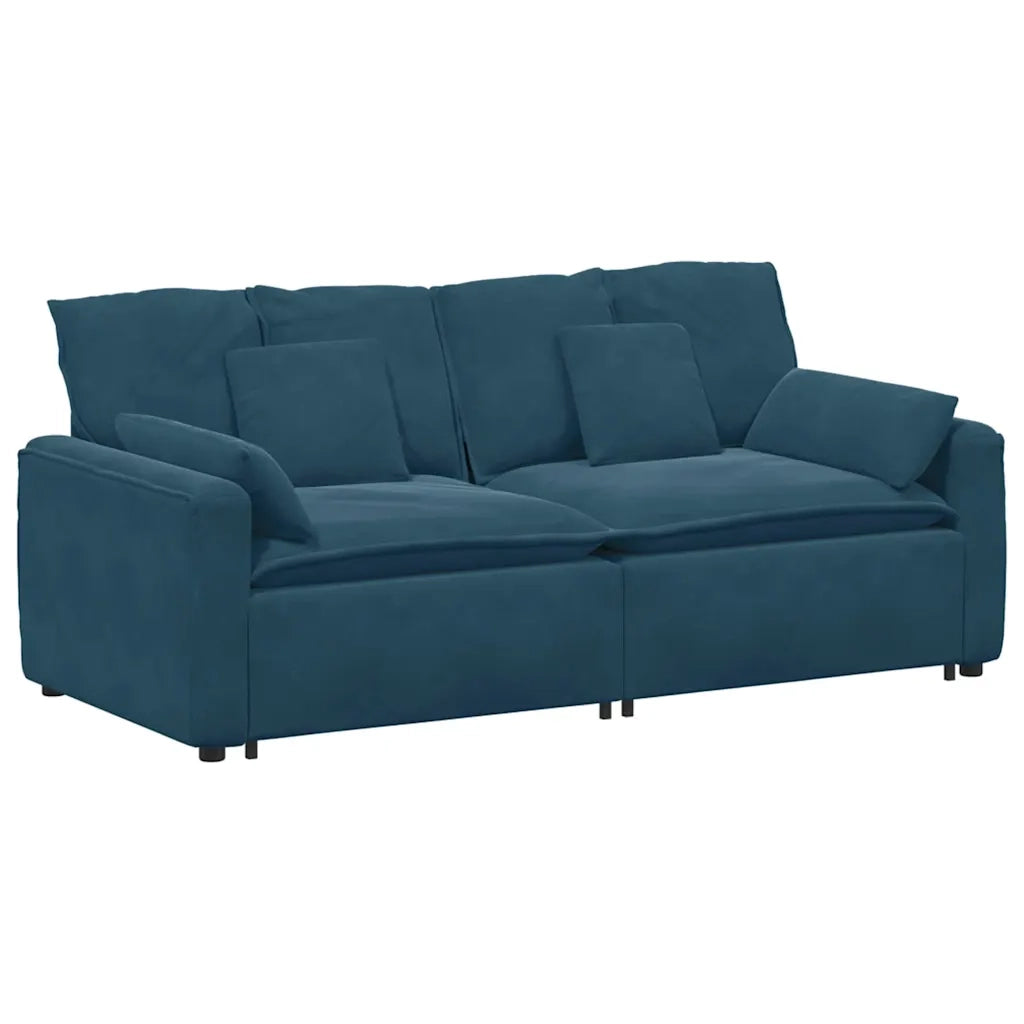 Divano Modulare con Cuscini Blu 3321128