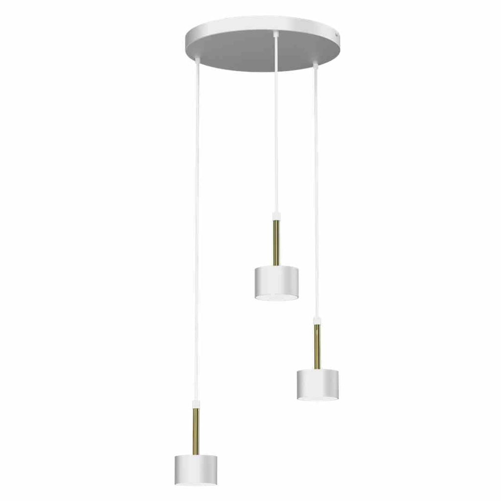 Lampada a sospensione Milagro Arena bianco ottone 3 luci