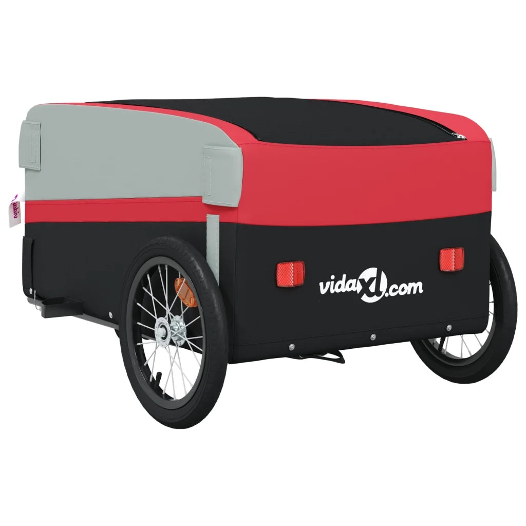 Rimorchio da Bici Nero e Rosso 45 kg in Ferro CFW1598935