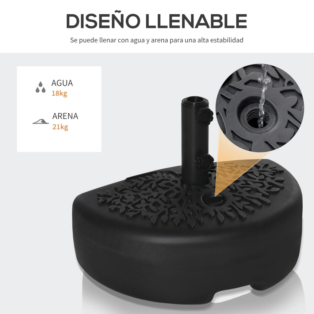 Supporto per Ombrellone Semicircolare ¨C Minimal ¨C Nero