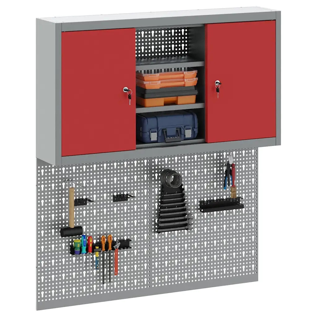 Set di armadi per attrezzi con lo scaffale 3 pcs Rosso 3321405