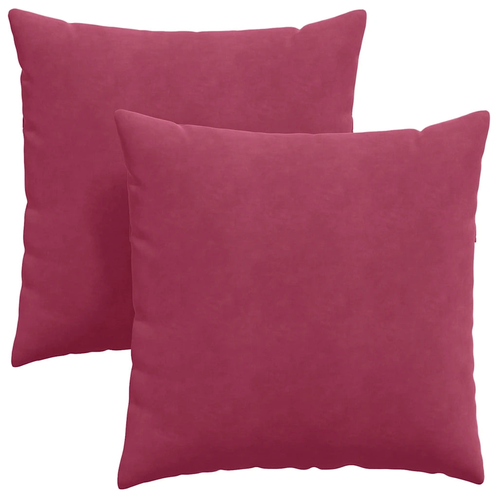 Cuscini da Divano 2 pz-Set di 2 Cuscini per Sofa Rosso Vino 80 x 80 cm Tessuto in Cords