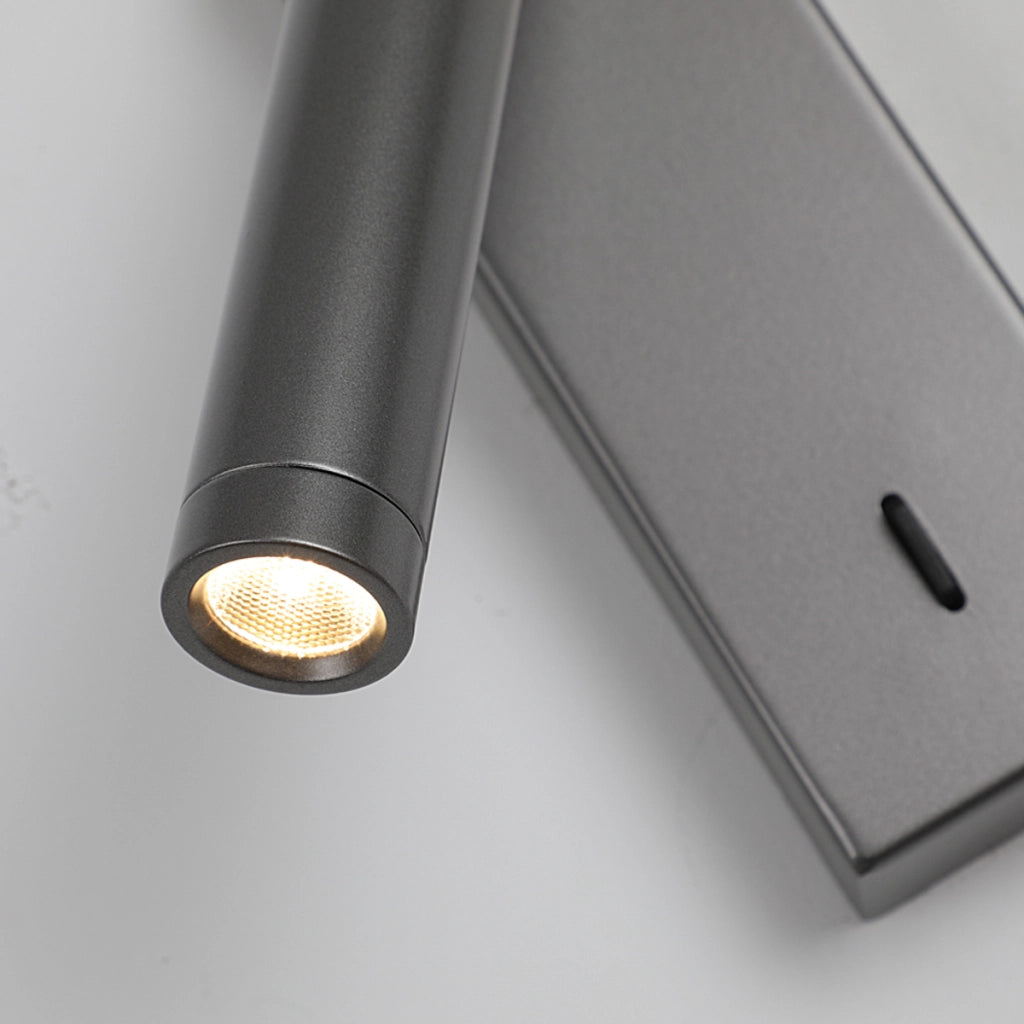 Applique lettura moderna grigia orientabile con switch LED 2,5W