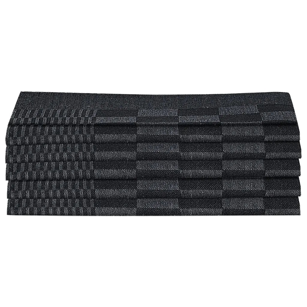 Set Strofinacci 10 pz | Teli per bagno in Cotone Nero e Grigio