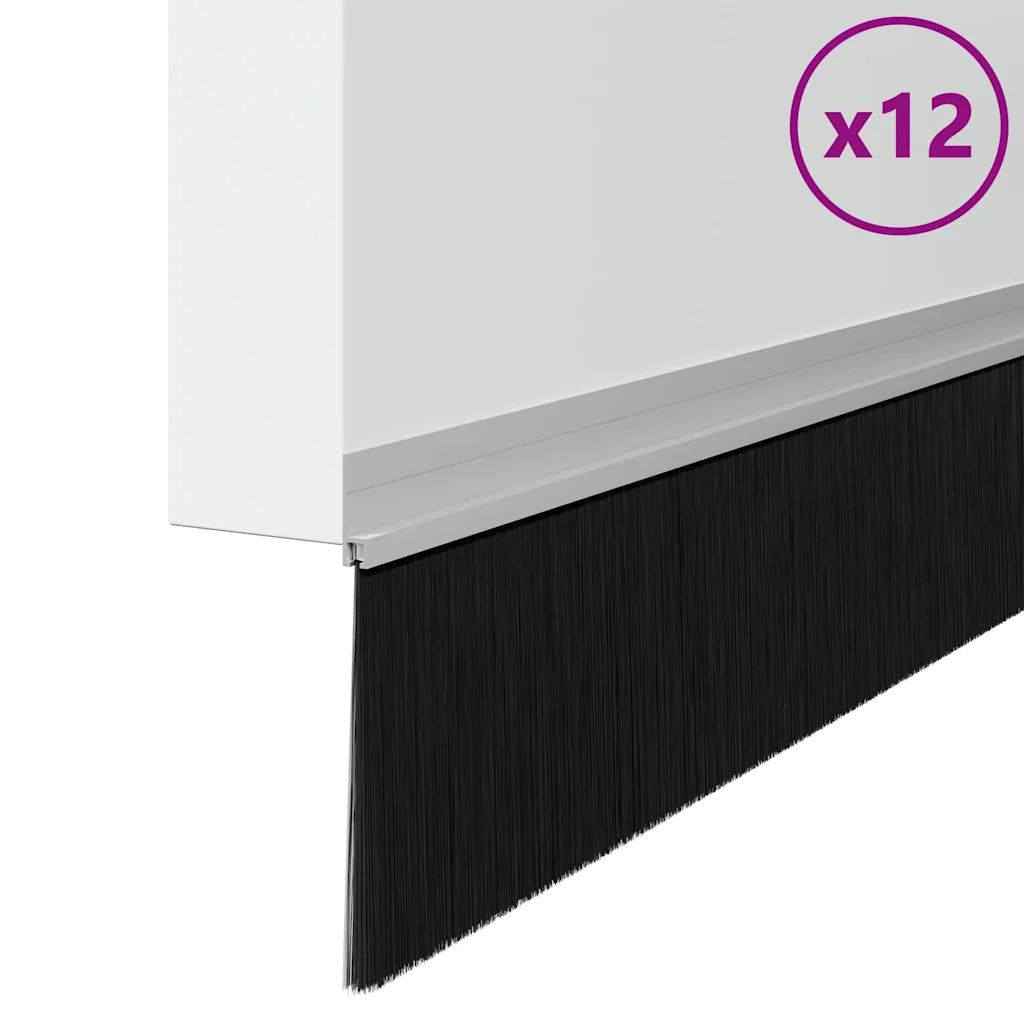 Spazzole per porte autoadesive 12 pz Argento 100 cm CFW6360124