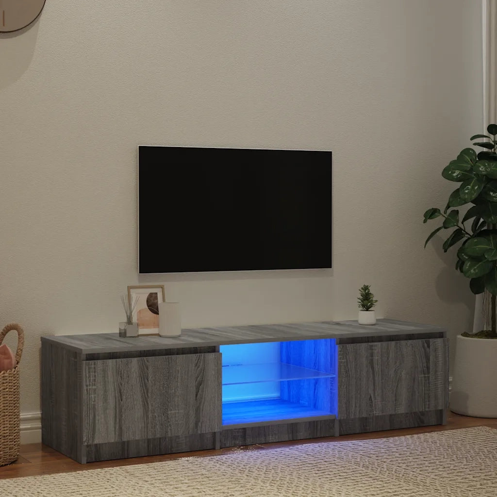 Mobile TV | Armadietto TV | Mobile Porta TV con Luci LED Grigio Sonoma 140x40x36 cm