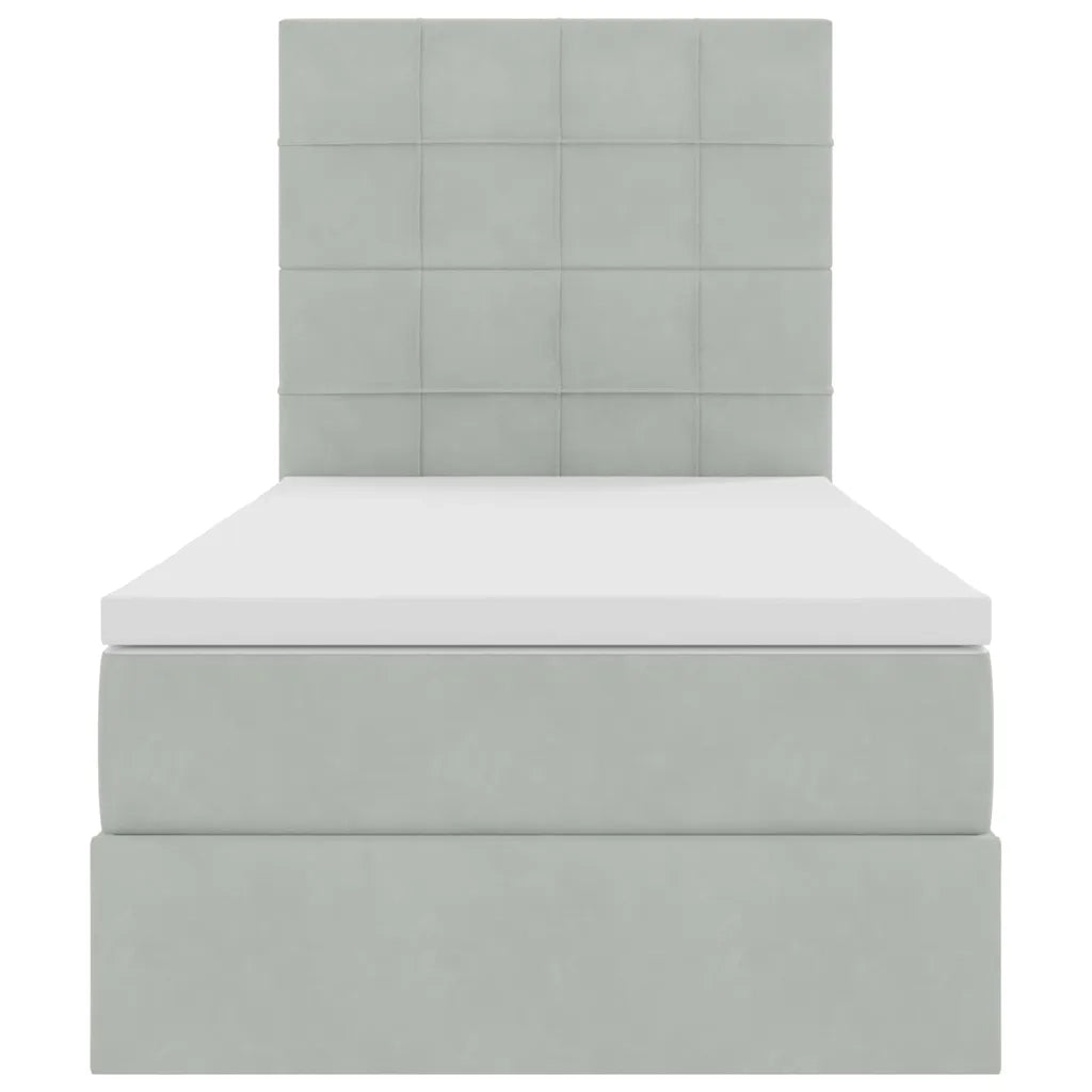 Letto con contenitore e LED Grigio chiaro 100 x 200 cm Velluto 3372645