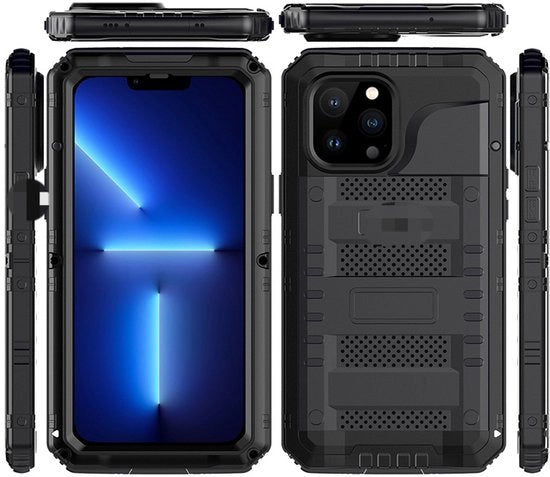 Custodia acqua resistente per iPhone 17 Pro Max, scocca robusta e resistente alle scosse, protezione completa contro l'acqua esterna, guaina di protezione, custodia per immersioni, custodia acqua resistente, scocca IP68 acqua resistente - nero