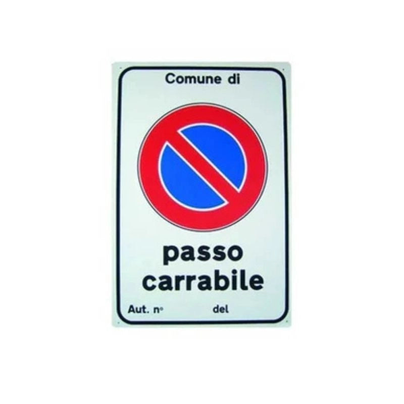 Cartello passo carrabile cm 25x45
