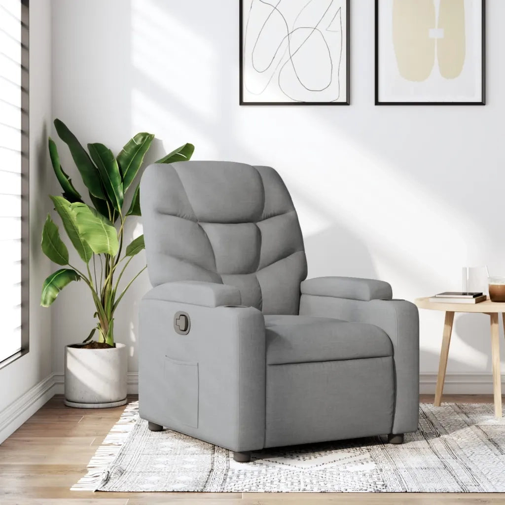 Poltrona reclinabile in tessuto grigio chiaro 3205608