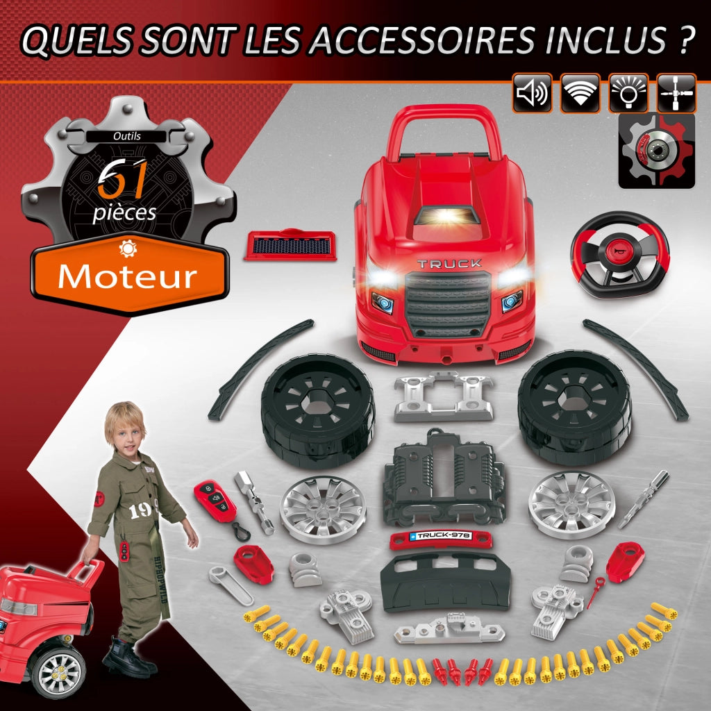 Camion Mecano 2 in 1 ¨C zephmum ¨C Rosso
